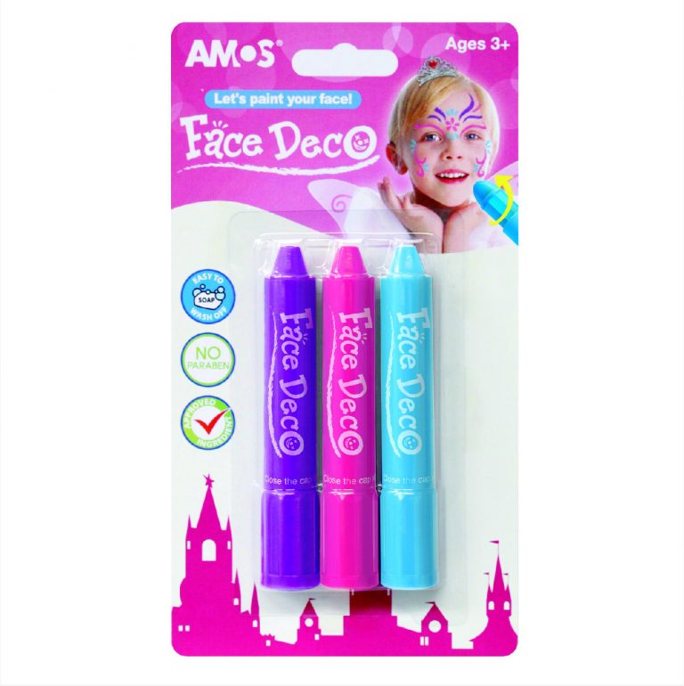 AMOS Face Deco Painting 3 Colors ( Pink Violet L.Blue ) FD5B3 تلوين للوجه