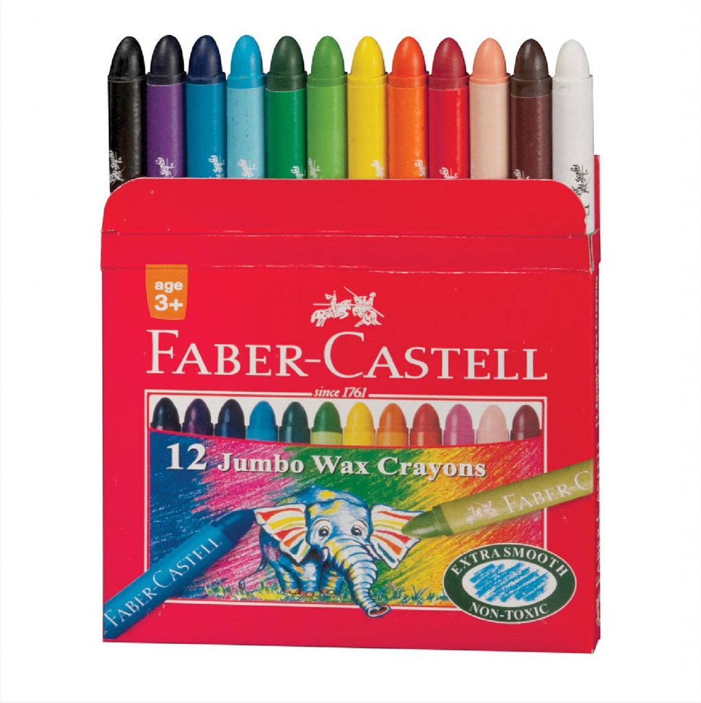 Faber Castell Wax Crayons 105mm 12 Colors JUMBO / 120037 تلوين شمع عريض