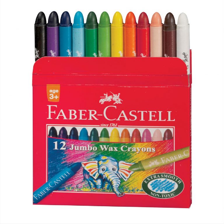 Faber Castell Wax Crayons 105mm 12 Colors JUMBO / 120037 تلوين شمع عريض