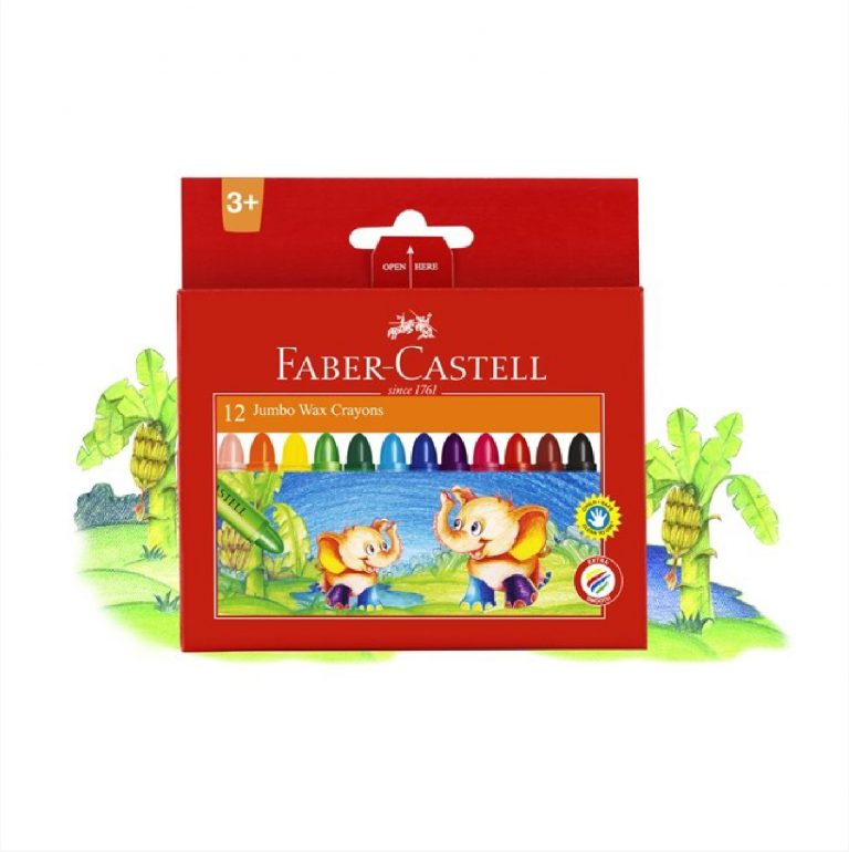 Faber Castell Wax Crayons 105mm 12 Colors JUMBO / 120037 تلوين شمع عريض