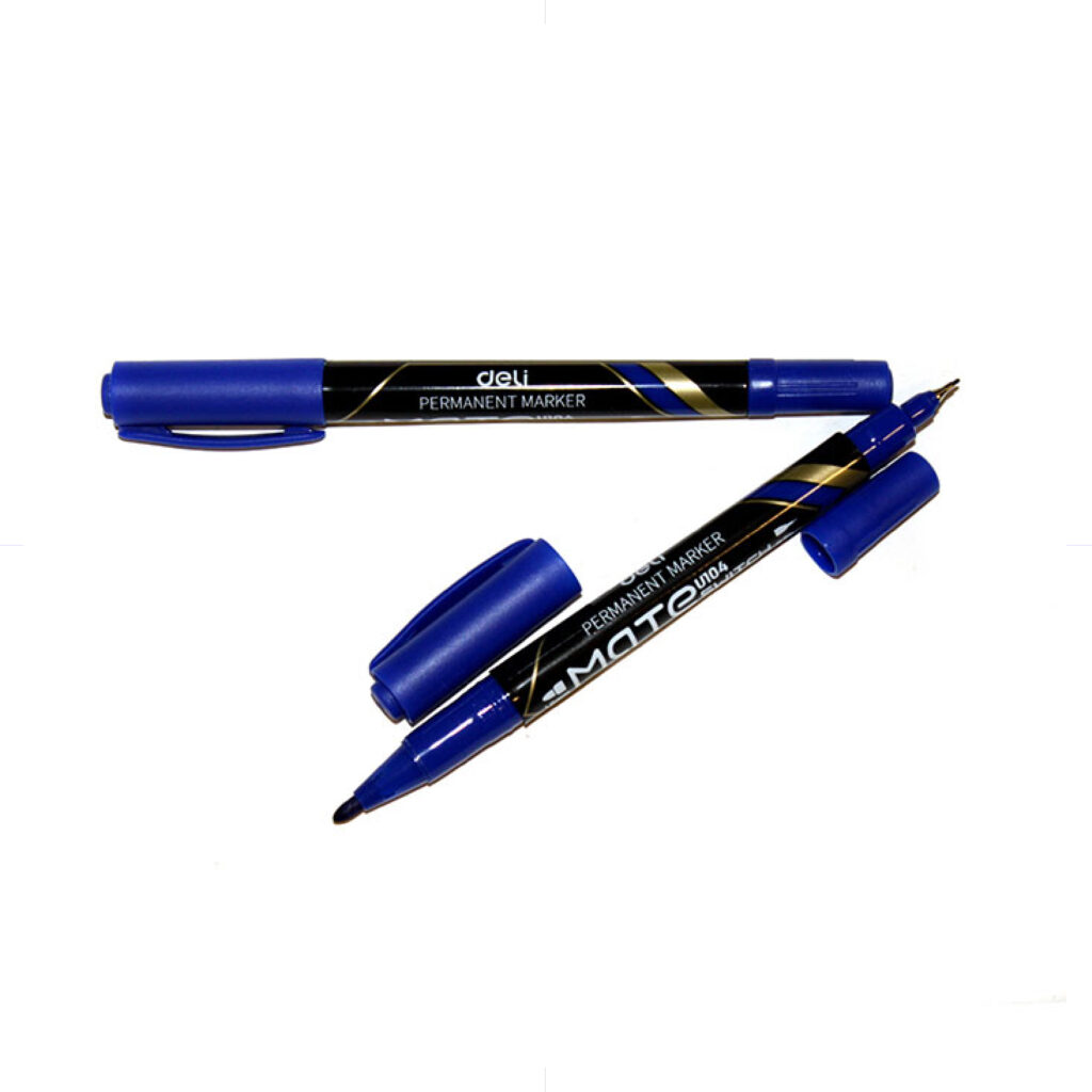 Deli OHP Permanent Pen Dual Tip  0.5 - 1.0 / U10430 قلم ماركر براسين