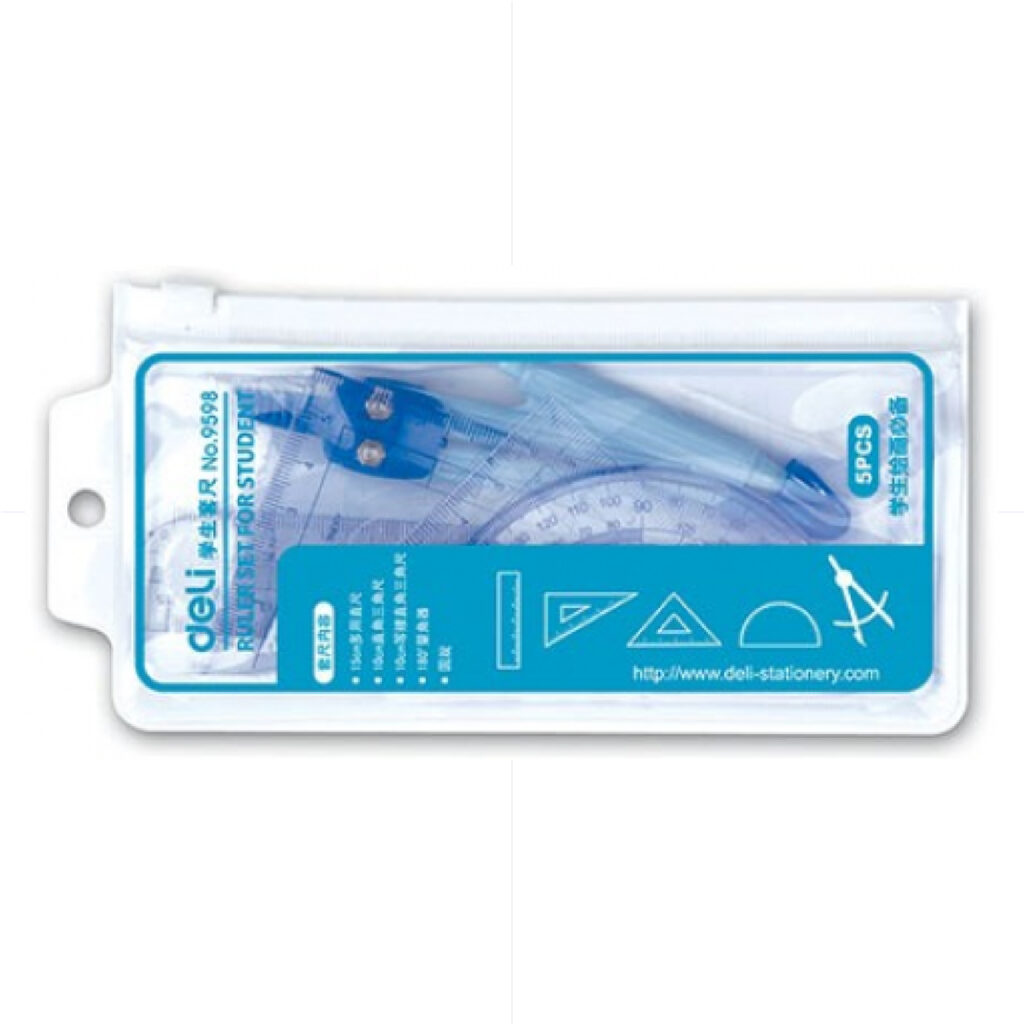 Deli Geometric Ruler Set 4 pcs / G01903 بوشيت مساطر