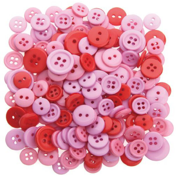 CFA Plastic Colored Buttons 10-15mm Red Pink / CA-233 ازرار بلاستيك للاشغال