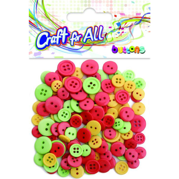 CFA Plastic Colored Buttons 10-15mm Red Yellow Gr / CA-238 ازرار بلاستيك للاشغال