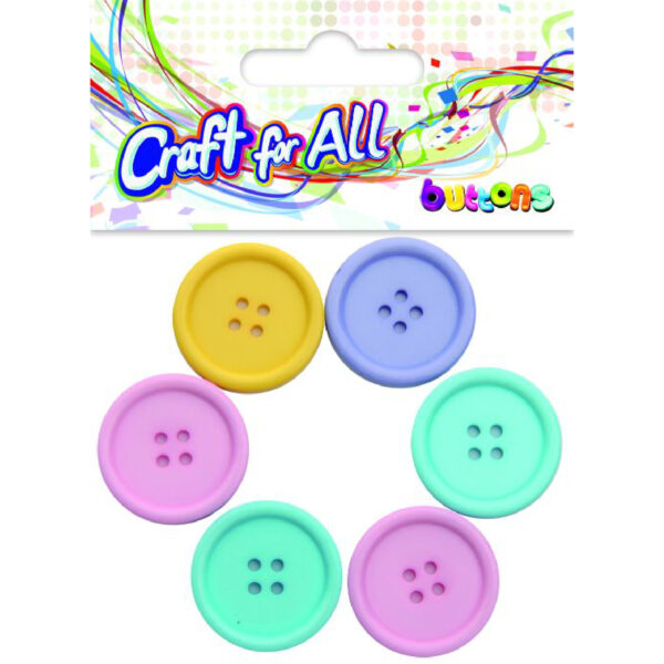 CFA Plastic Colored Buttons 34mm 6pcs / CA-247 ازرار بلاستيك للاشغال