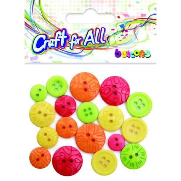 CFA Plastic Colored Buttons 10-21mm 18pcs / CA-251 ازرار بلاستيك للاشغال
