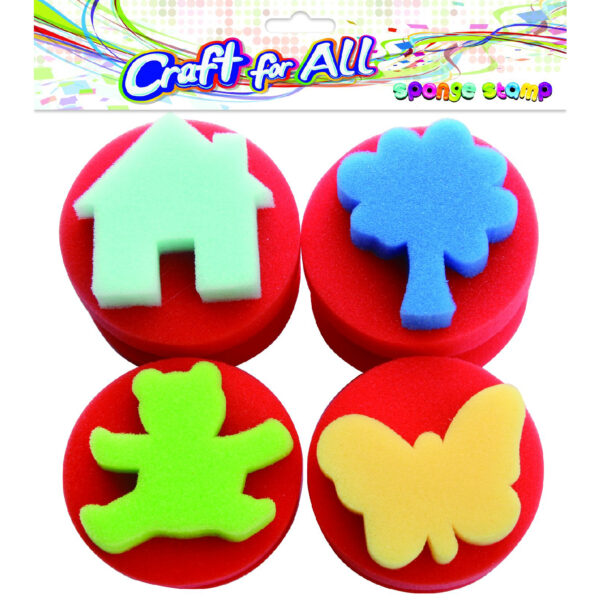 CFA Sponge Stamp 4pcs Diam. 7.5cm / CA-397 اسفنج اشكال للتلوين