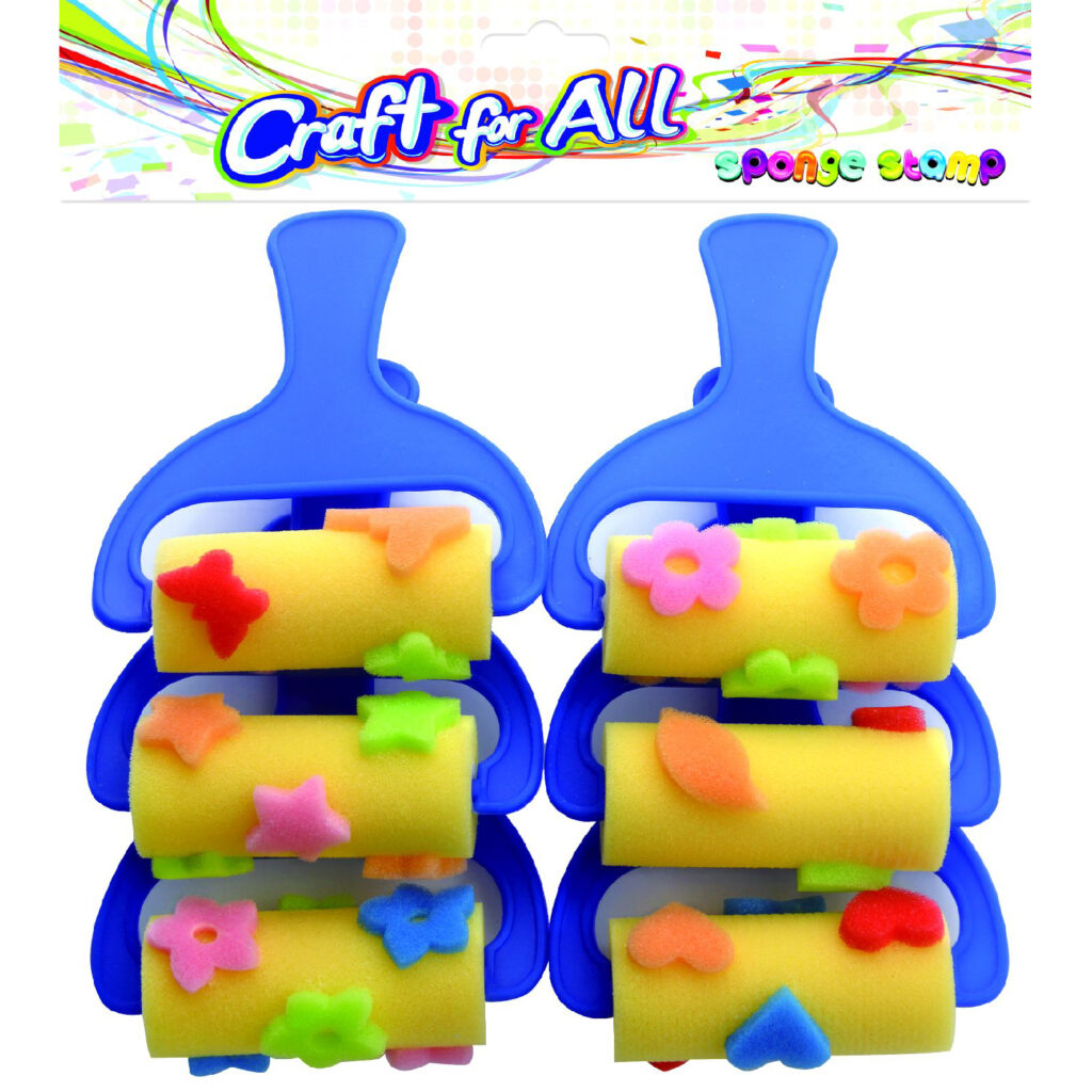 CFA Sponge Roll Stamp 6pcs 70mm / CA-406 رولو اسفنج اشكال للتلوين