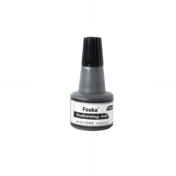 Foska Stamp Pad INK 30ml YX030 / BLACK قنينة حبر ازرق