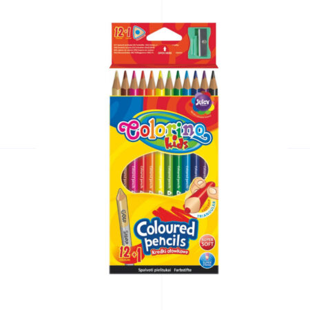 Colorino Triangular Coloring Pencils 12 Colors + Gold With Sharpener / 54706 تلوين خشب