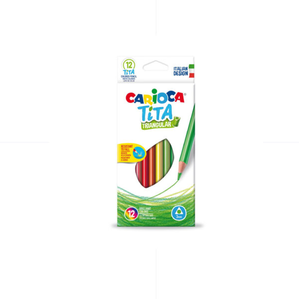 Carioca Tita Coloring Pencils 12 Colors Triangular / 42786 تلوين خشب طويل