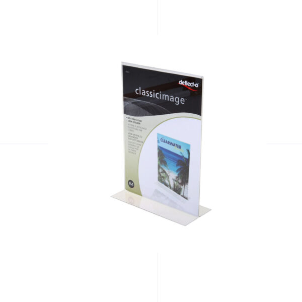 Deflect-O Plexi T-shape Bottom Load Sign Holder Stand A4 / 47801 ستاند عرض