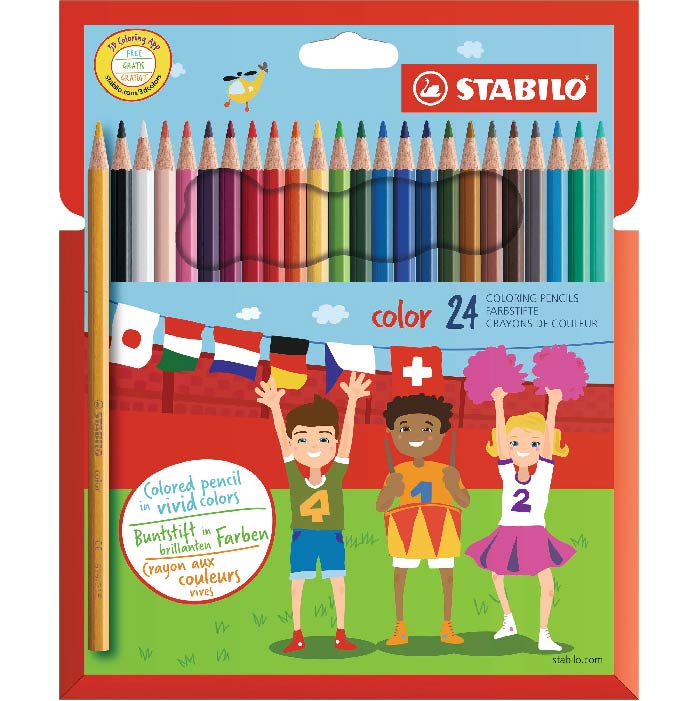 Stabilo Coloring Pencils 24 Colors / 1924/77-11 تلوين خشب طويل