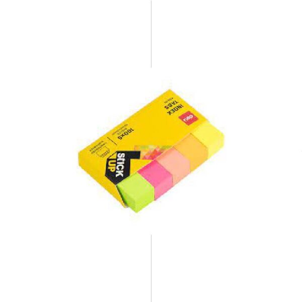 Deli Sticky Notes A11402 Adhesive Index Tabs Fluo 50*15mm 5 Col. 500sh  ورق لاصق للفهرسة