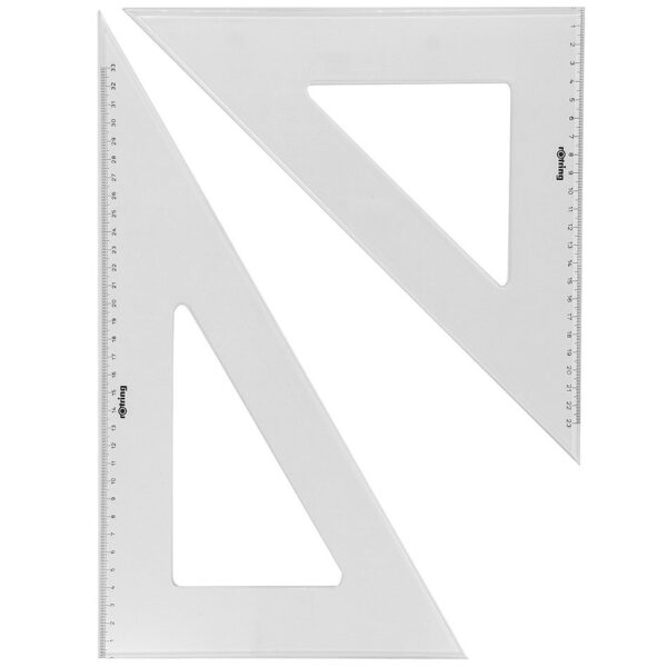 ROTRING Set Of 2 Square Rulers 45 / 60 - 36cm Clear S0237900 مساطر مثلثة
