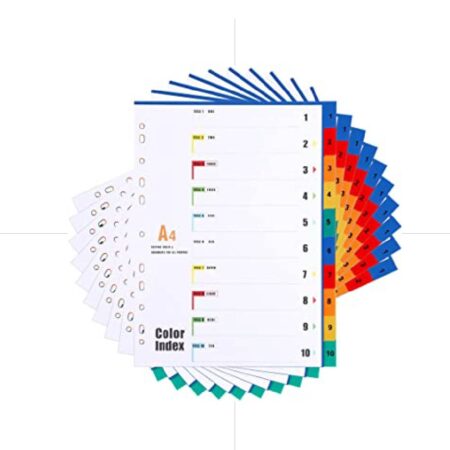 Plastic Dividers 10 Parts A4 / 1008 فواصل بلاستيك ملونة