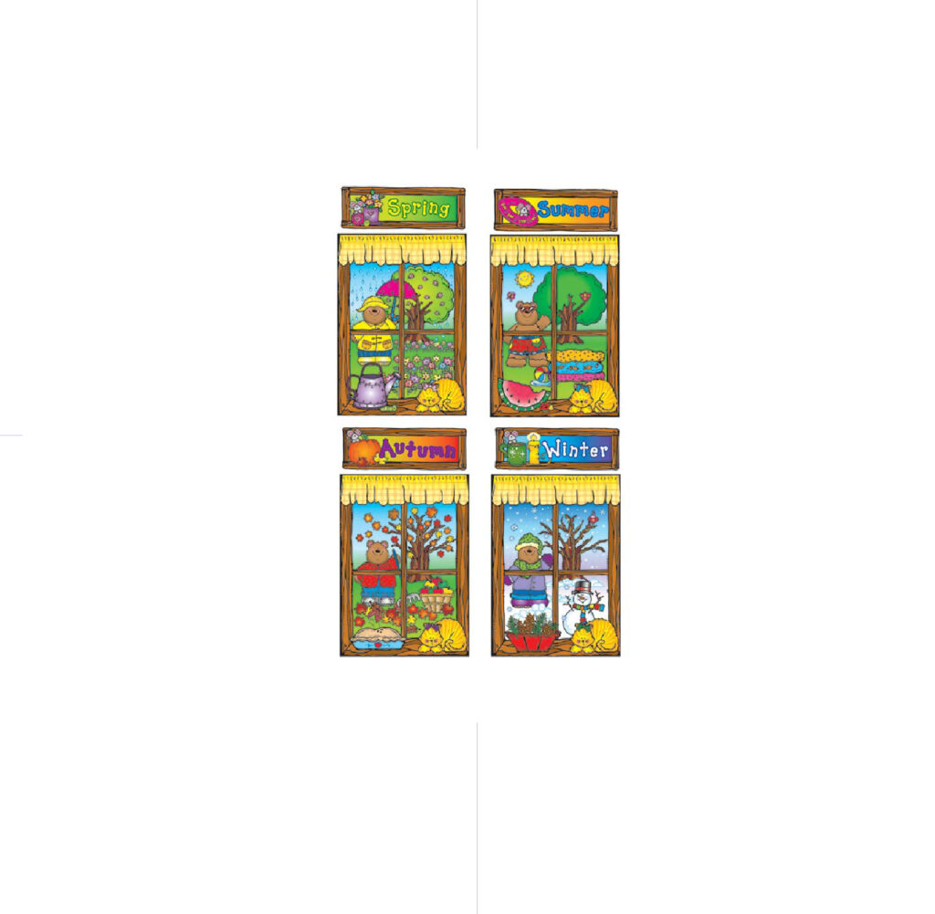 Four Seasons Windows / Bulletin Board Set / DJ-610038 لوحات تربوية