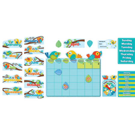Boho Birds Calendar / Bulletin Board Set 78pcs / CD-110234 لوحات تربوية