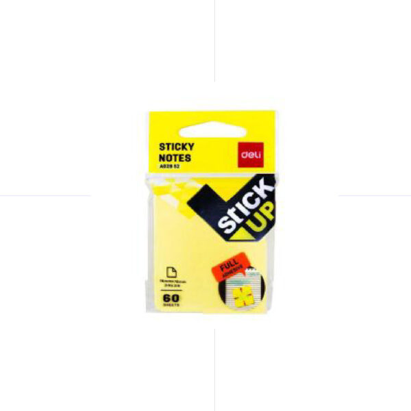 Deli Sticky Notes A02852 Full Adhesive 1 Col. 76*76mm 60sh ورق ملاحظات