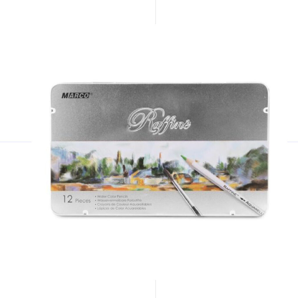 Marco Watercolor Pencils 12 Colors in Metal Box / 7120-12 تلوين مائي خشب