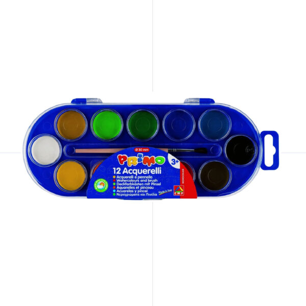 Primo Watercolor Aquarelle Solid Set 12 Colors 30mm / 112A12SG تلوين حجر