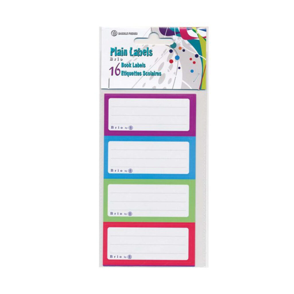 BRIO Etiquettes Scolaires School Labels 16pcs / 6010 Uni اتيكيت مدرسية سادة كادر