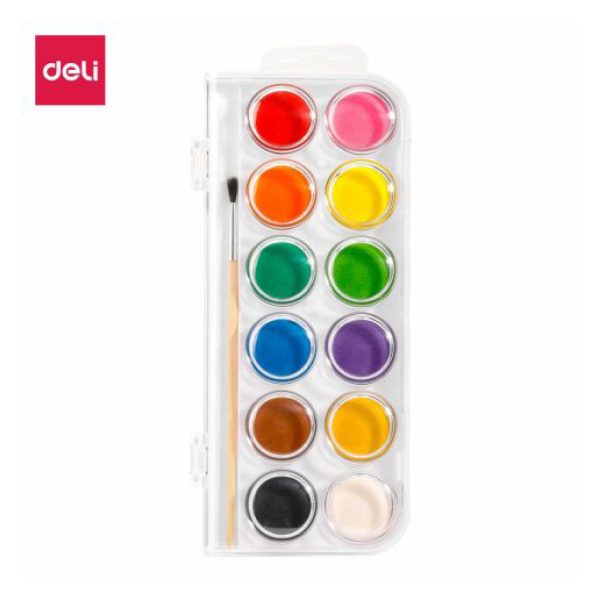 Deli Watercolor Aquarelle Solid Set 12 Colors / C15-12 تلوين حجر