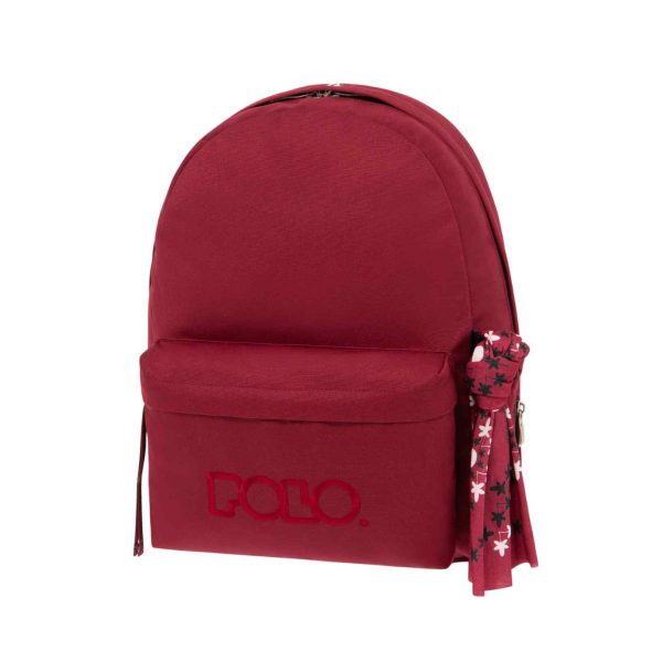 POLO 2024 Backpack With Scarf 1 Comp. Rasperry / 901135 4100 شنطة مع فولار