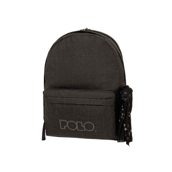 POLO 2024 Backpack With Scarf 2 Comp. Charcoal / 901235 2101 شنطة مع فولار