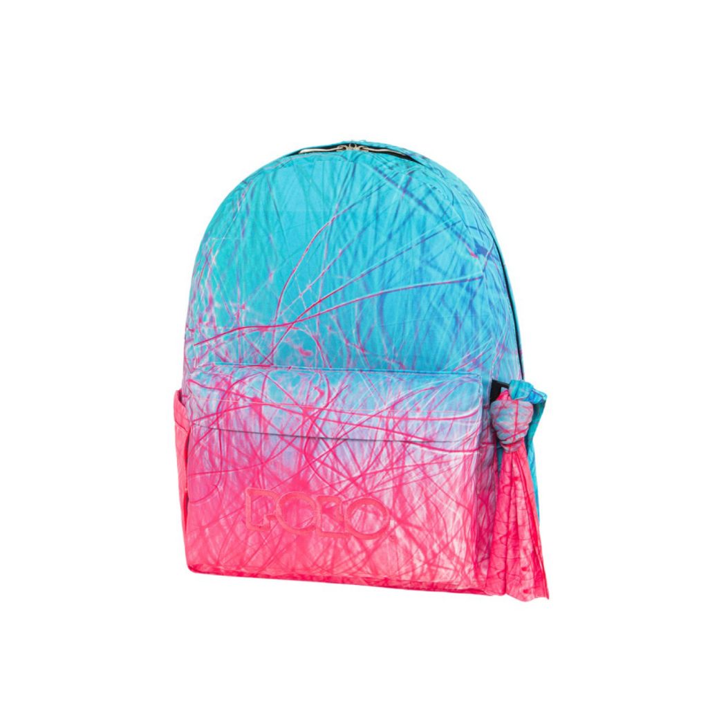 POLO 2024 Backpack With Scarf 1 Comp. Pink/Cyan / 901161 8255 شنطة مع فولار