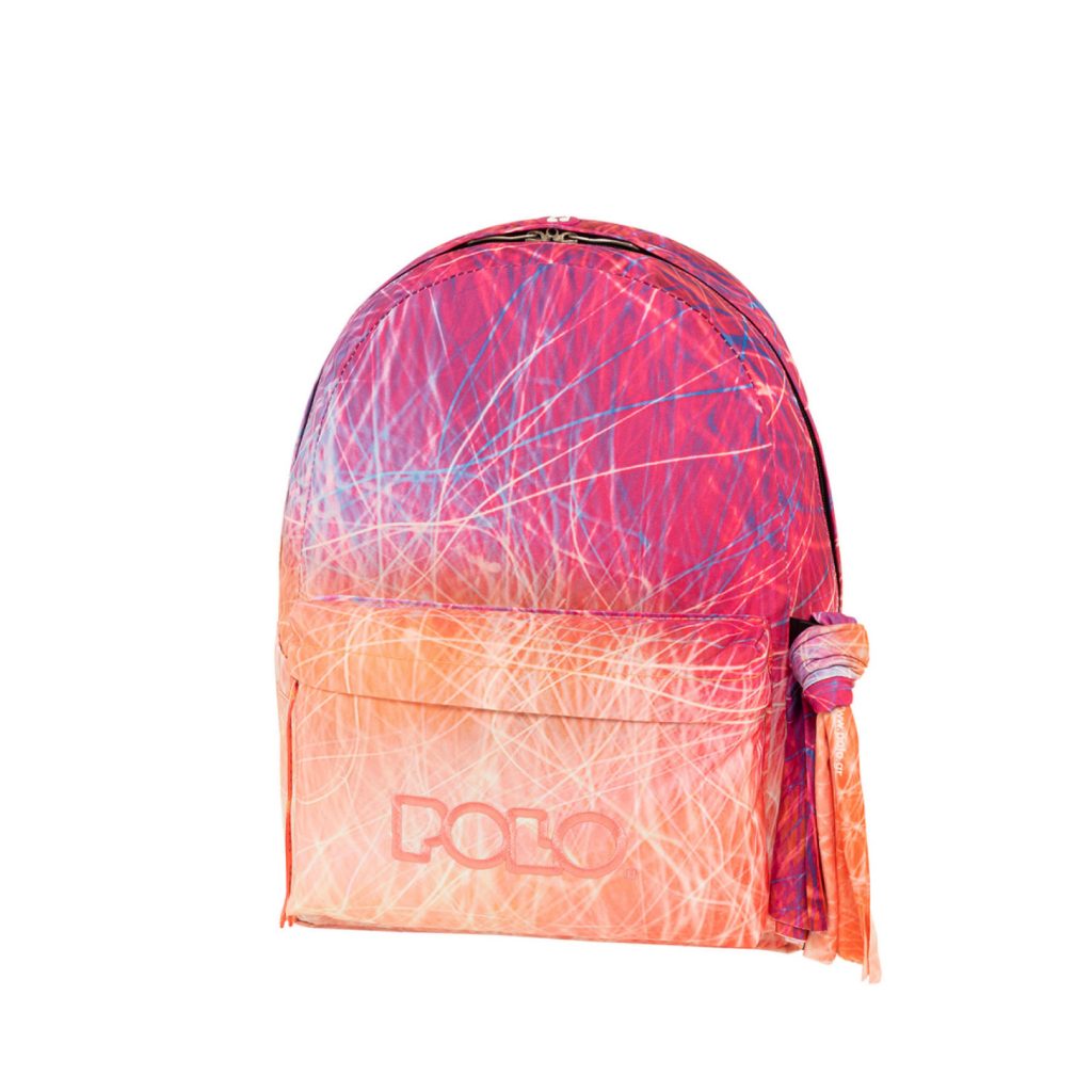 POLO 2024 Backpack With Scarf 1 Comp. Salmon/Fushia / 901161 8256 شنطة مع فولار