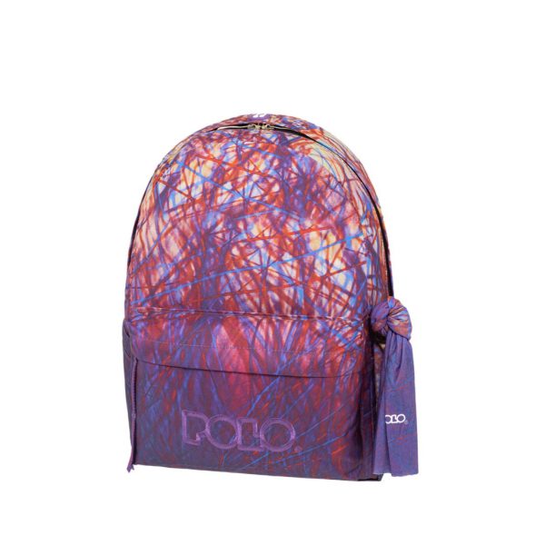 POLO 2024 Backpack With Scarf 1 Comp. Purple/Yellow / 901161 8257 شنطة مع فولار