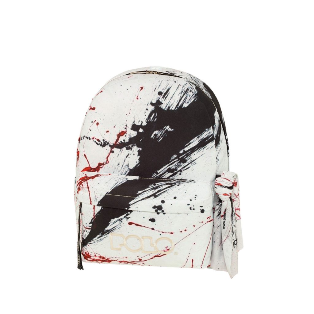 POLO 2024 Backpack With Scarf 1 Comp. White/Black / 901161 8260 شنطة مع فولار
