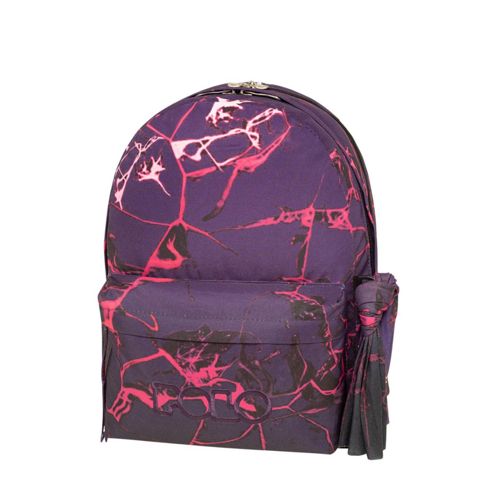POLO 2024 Backpack With Scarf 2 Comp. Purple/Fushia / 901261 8265 شنطة مع فولار