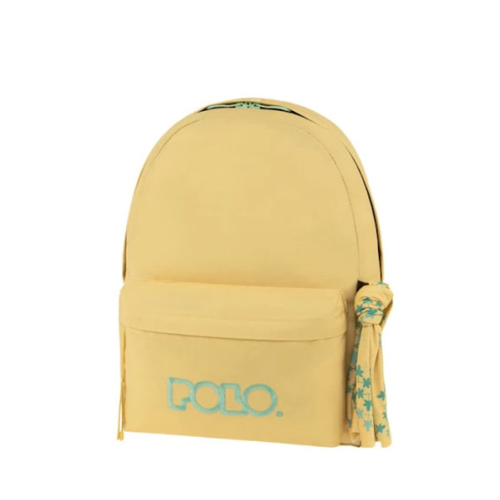POLO 2024 Backpack With Scarf 1 Comp. Yellow/Turquoise / 901135 7059 شنطة مع فولار