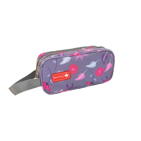 Bentley 2024 Pencil Case 2Comp. Flowers Leaves Grey / 2335