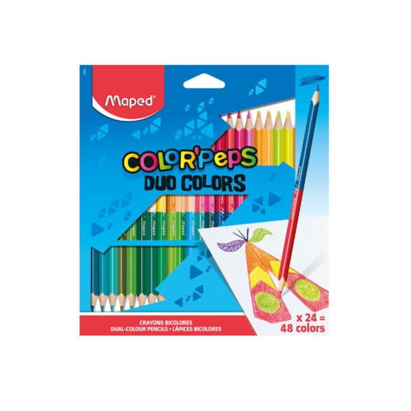 Maped Coloring Pencils Duo 48 Colors (24 Pencils) Triangular Duo / 829602 تلوين خشب راسين