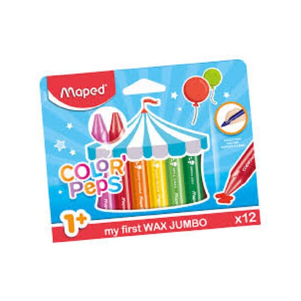 Maped Wax Crayons Jumbo 12 Colors / 861311 تلوين شمع