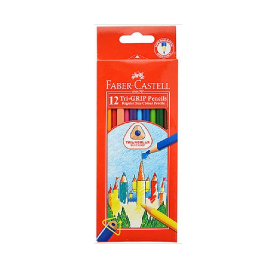 Faber Castell Coloring Pencils Triangular 12 Colors / 115853 Red تلوين خشب