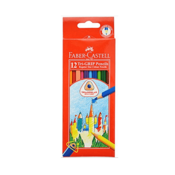 Faber Castell Coloring Pencils Triangular 12 Colors / 115853 Red تلوين خشب
