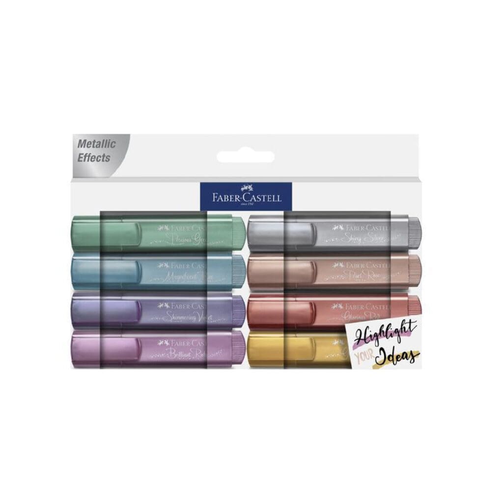 Faber Castell Highlighter 46 Metallic (Set 8 Colors) / 154625 قلم تمييز