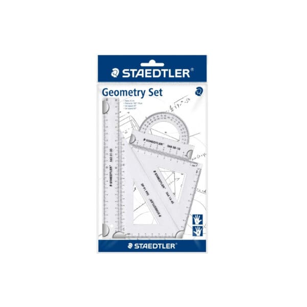 Staedtler Geometric Ruler Set 4 pcs Transp. cm L/R In Blister / 569PB4-0 بوشيت مساطر