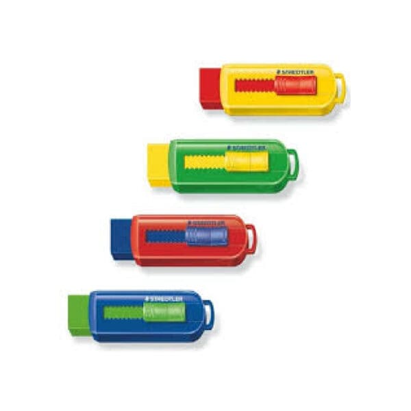 Staedtler Eraser With Sliding Plastic Sleeve Colored / 525PS1S ممحاة