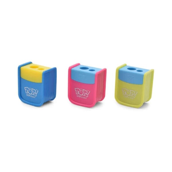 Deli Sharpener 2 Holes POP With Canister / R003  مبراة