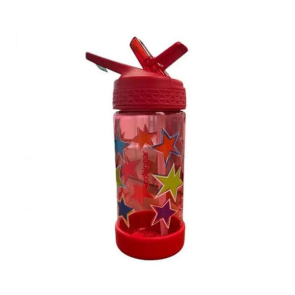 Cool Gear Plastic Tritan Water Bottle Sprout Graphics With Straw 473ml Red / 5415 مطرة