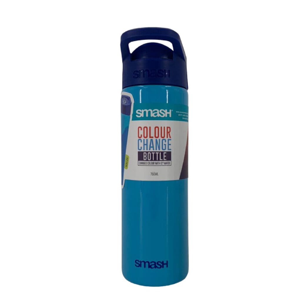 Smash Stainless Steel Colour Change Bottle Single Wall With Straw 750ml Blue / 31140 مطرة