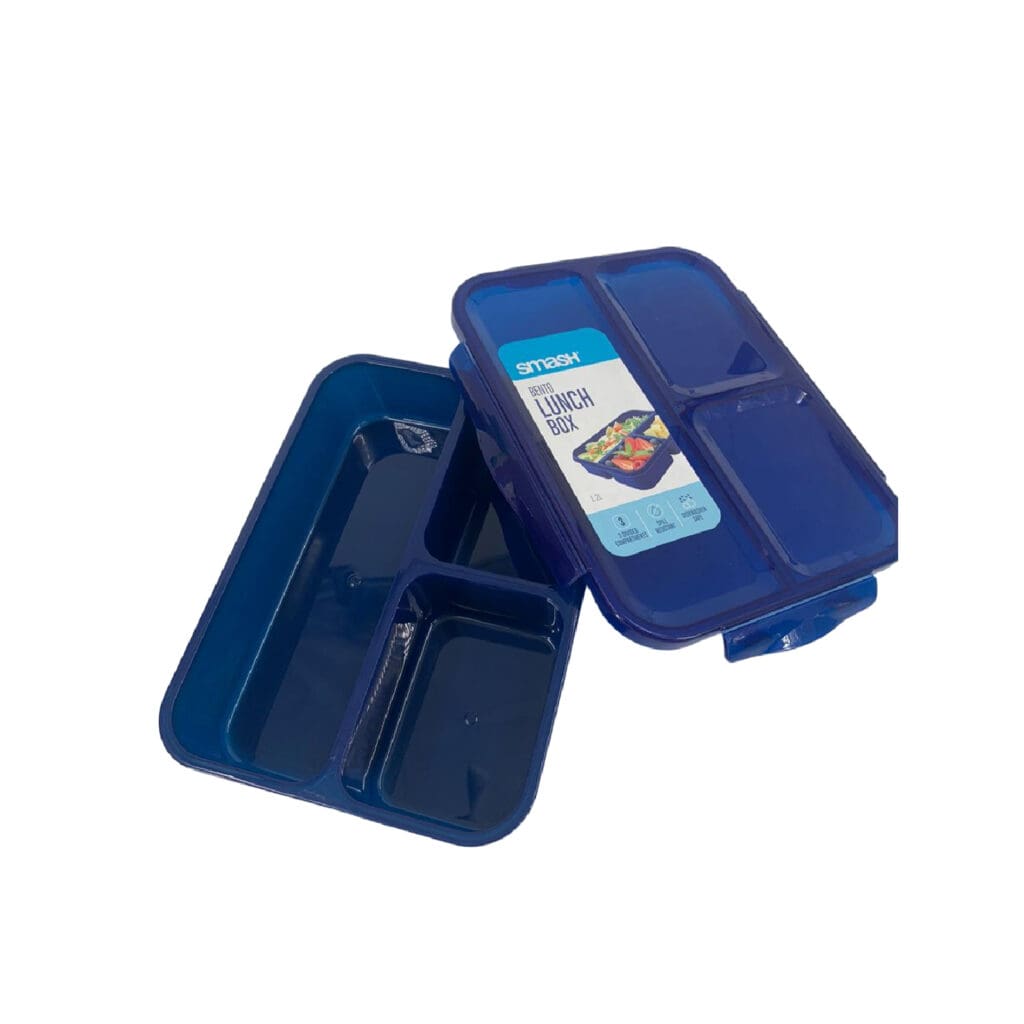 Smash Plastic Lunch Box Bento 3 Comp. 1.2L Navy / 31205