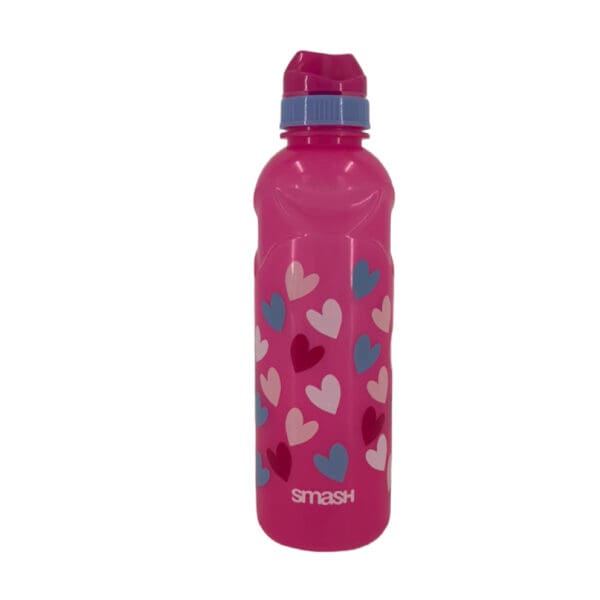 Smash Plastic Water Bottle Stealth 500ml Pink Hearts / 31238 مطرة