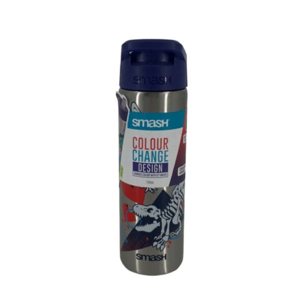 Smash Stainless Steel Colour Change Bottle Single Wall With Straw 750ml Dino / 05646 مطرة