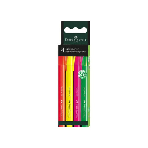 Faber Castell Highlighter 38 Slim Assorted Fluo & Pastel / 157... 158... قلم فوسفوري رفيع